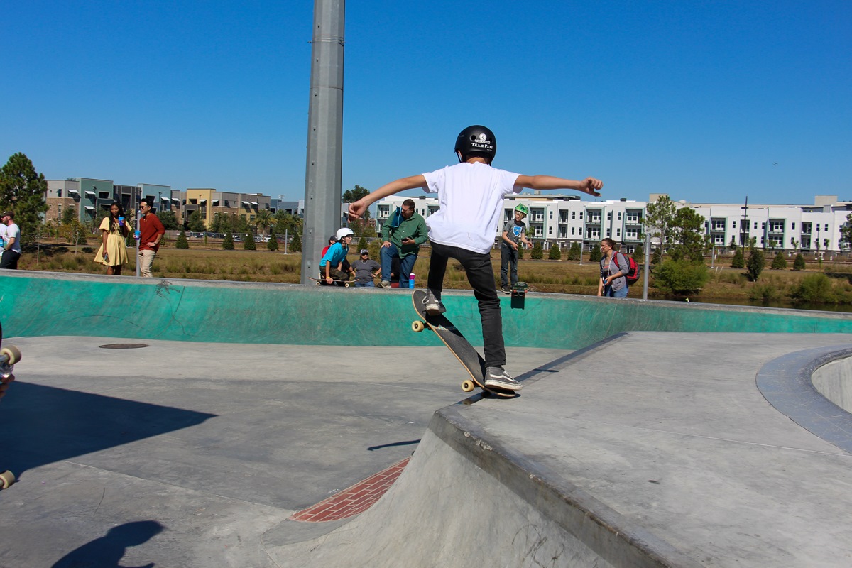 skateboarder in park