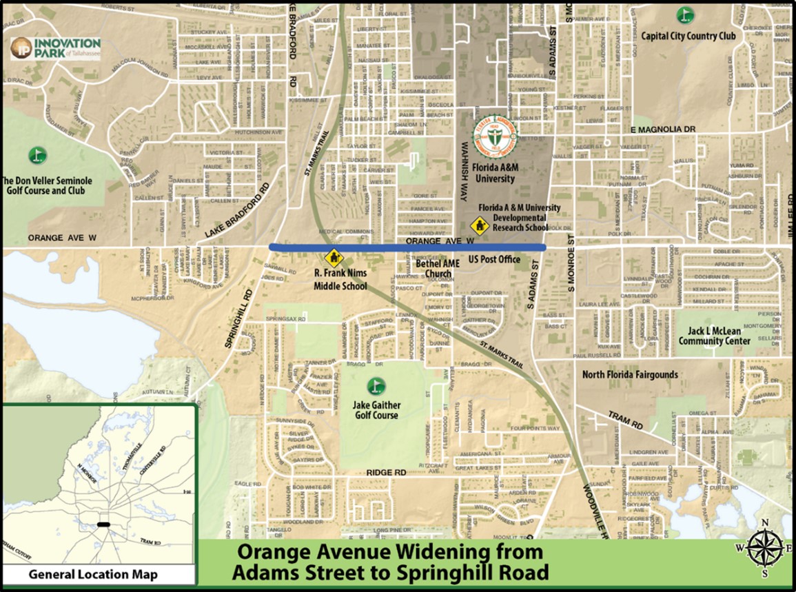 Orange Avenue Widening map